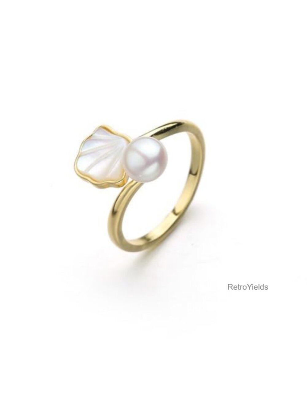 Gold Plated 925 Sterling Silver Open Ring Adjustable Band Minimalist Statement
